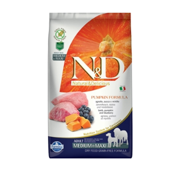 Farmina N&D Grain Free Lamb, Pumpkin, & Blueberry Medium & Maxi Adult 26.4 lb Dog Food