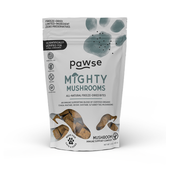 Pawse Freeze Dried Mighty Mushroom Dog/Cat 60 Count