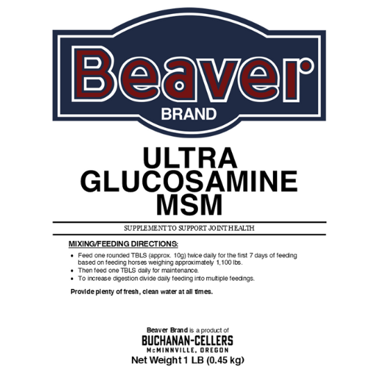 Beaver Brand Ultra Glucosamine/MSM, Joint Supplement for Horses 1 lb