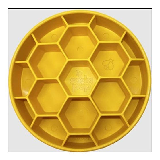 SodaPup eBowl Honeycomb Yellow Slow Feeder Dog Bowl