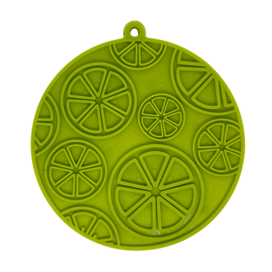 SodaPup eMat Citrus with Suction Cups Bright Green Lick Mat for Dogs