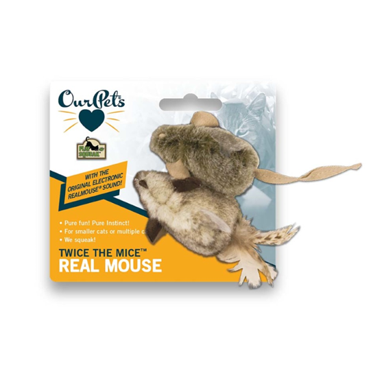OurPets Twice the Mice Squeaking Mice Catnip Toy