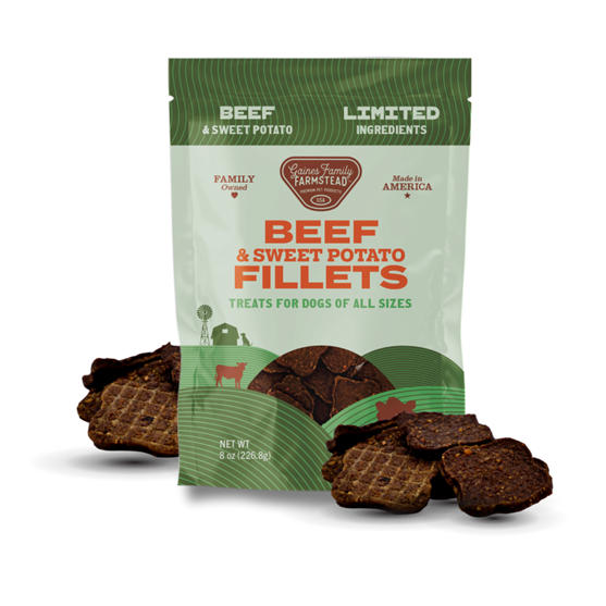 Gaines Family Farmstead Beef and Sweet Potato Fillets Dog Treats 8 oz