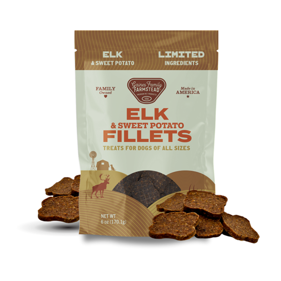 Gaines Family Farmstead Elk and Sweet Potato Fillets Dog Treats 8 oz