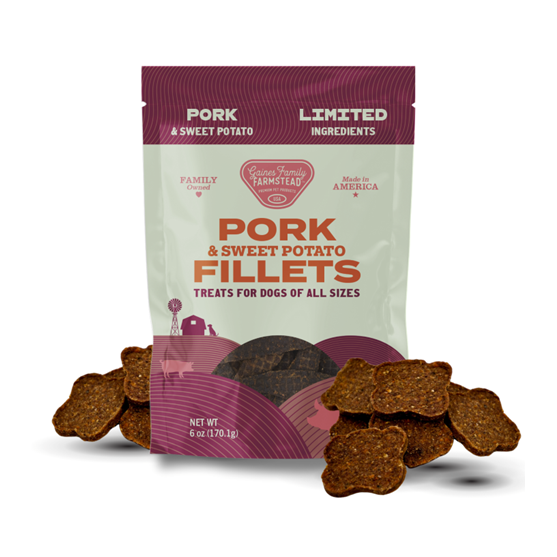 Gaines Family Farmstead Pork and Sweet Potato Fillets Dog Treats 8 oz