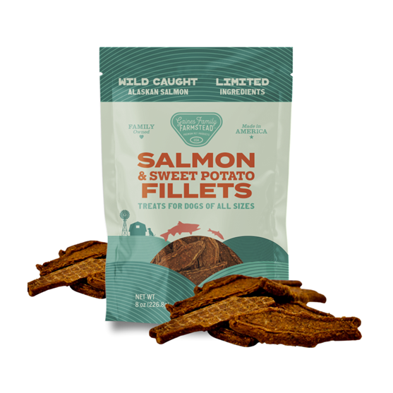 Gaines Family Farmstead Salmon and Sweet Potato Fillets Dog Treats 8 oz