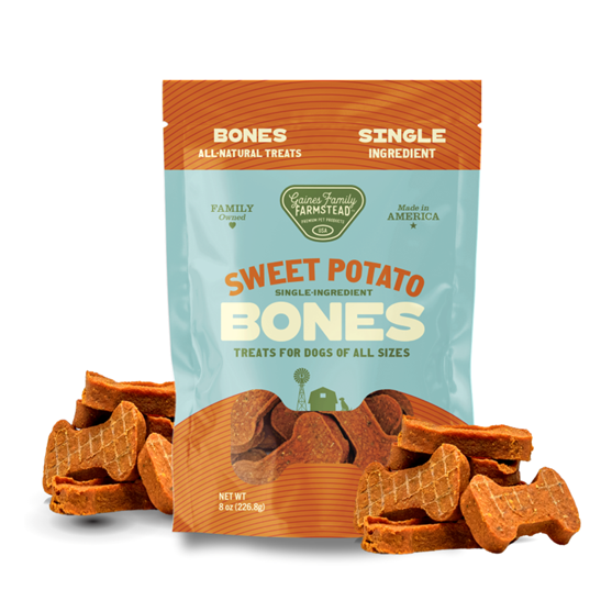 Gaines Family Farmstead Sweet Potato Bones Dog Treats 8 oz