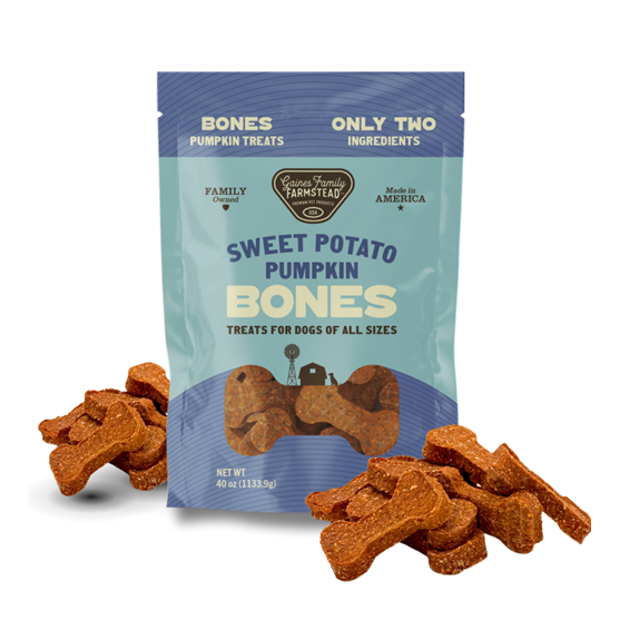 Gaines Family Farmstead Sweet Potato and Pumpkin Bones Dog Treats 6 oz