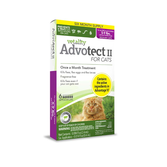 Vetality Advotect II Flea Treatment for Cats 5-9 lb