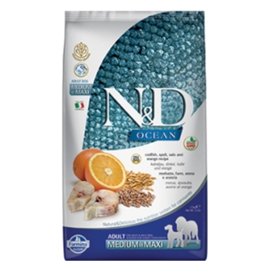 Farmina N & D Cod, Spelt, Oats, and Orange Medium and Maxi Dog Food 5.5 lb