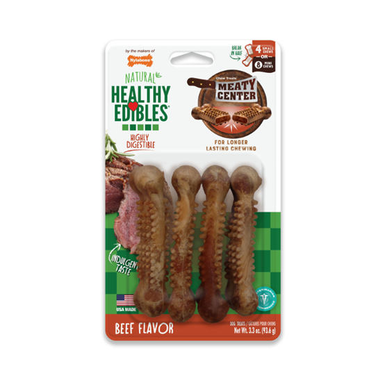 Nylabone Healthy Edibles Meaty Center Beef Small Dog Treats 4 Count