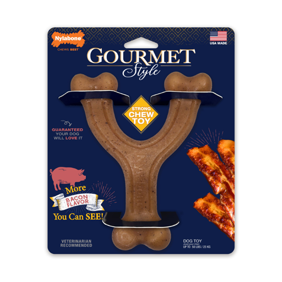 Nylabone Gourmet Style Wishbone Bacon Large/Giant Dog Chew