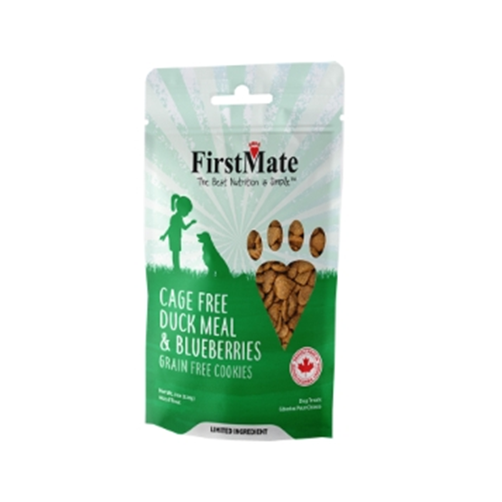 FirstMate Grain Free Duck Meal and Blueberries Dog Treats 8 oz
