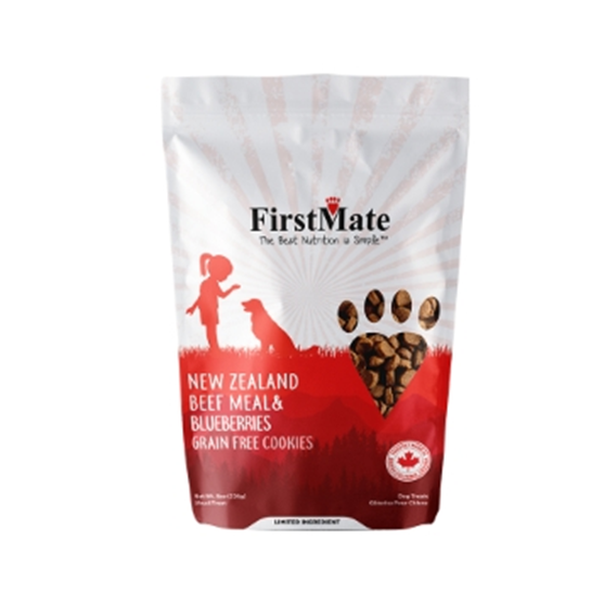 FirstMate Grain Free Beef Meal and Blueberries Dog Treats 8 oz