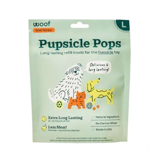 Woof Pops Refill Beef and Peanut Butter Large Dog Treats 8 oz