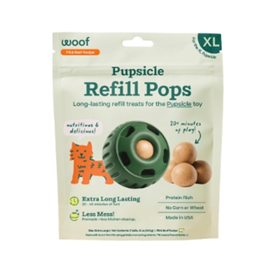 Woof Pops Refill Beef and Peanut Butter Extra Large Dog Treats 12 oz