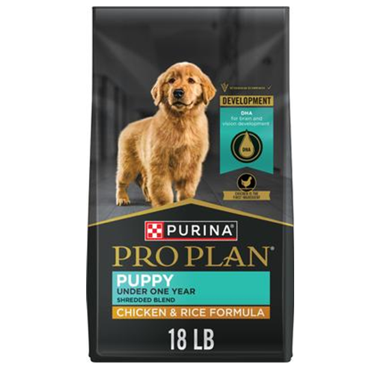 Pro Plan Shredded Blend Chicken and Rice Puppy Food 18 lb
