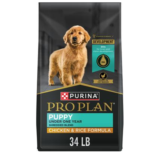 Pro Plan Shredded Blend Chicken and Rice Puppy Food 34 lb