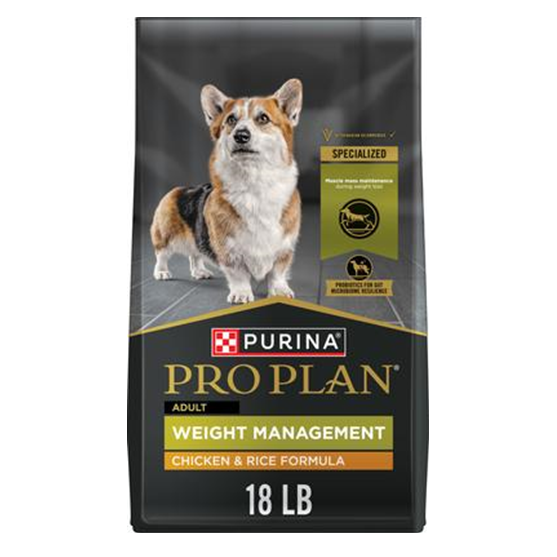 Pro Plan Weight Management Chicken and Rice Adult Dog Food 18 lb