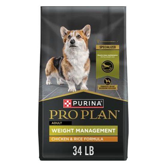 Pro Plan Weight Management Chicken and Rice Adult Dog Food 34 lb