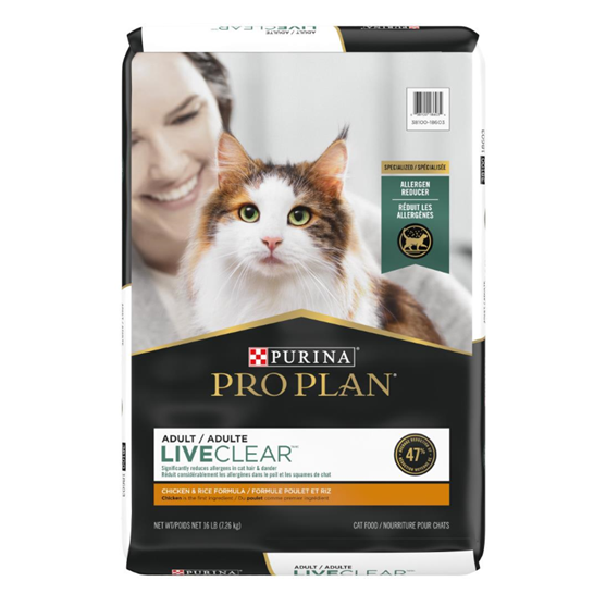 Pro PLan Live Clear Allergen Reducing Chicken and Rice Cat Food 16 lb