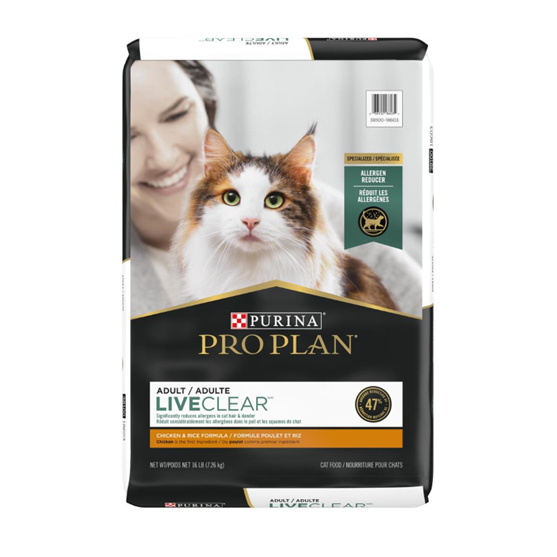 Pro Plan Live Clear Allergen Reducing Chicken and Rice Cat Food 7 lb