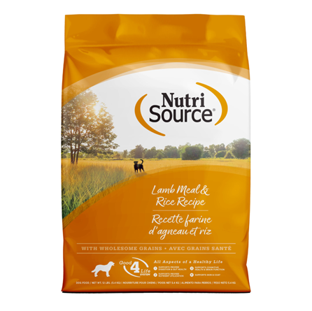 NutriSource Lamb and Rice All life Stages dog Food 12 lb