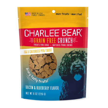 Charlee Bear Grain Free Bacon and Blueberry Dog Treats 8 oz