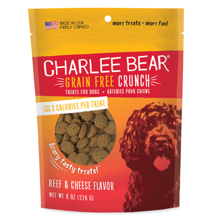 Charlee Bear Grain Free Crunch Beef Liver and Cheese Dog Treats 8 oz