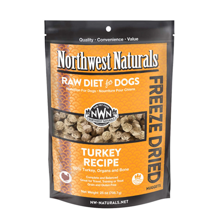 Northwest Naturals Freeze Dried Turkey Nuggets Dog Food 25 oz