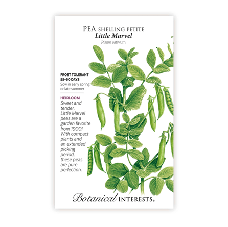 Botanical Interests Little Marvel Petite Sheeling Pea Seeds