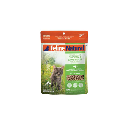 Feline Natural Freeze Dried Chicken and Lamb Feast Cat Food 3.5 oz