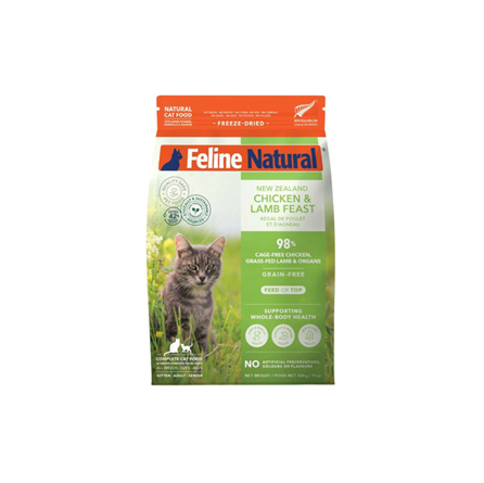 Feline Natural Freeze Dried Chicken and Lamb Feast Cat Food 11 oz