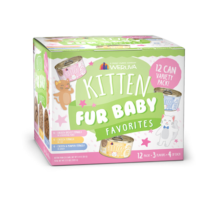 Weruva Grain Free Fur Baby Favorites Variety 12 Pack Kitten Food 3 oz