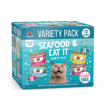 Weruva Grain Free Seafood & Eat Cat Food Variety 3 oz 12 Pack