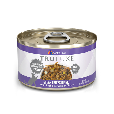 Weruva Grain Free Truluxe Steak Frites Dinner Beef and Pumpkin in Gravy Cat 3 oz