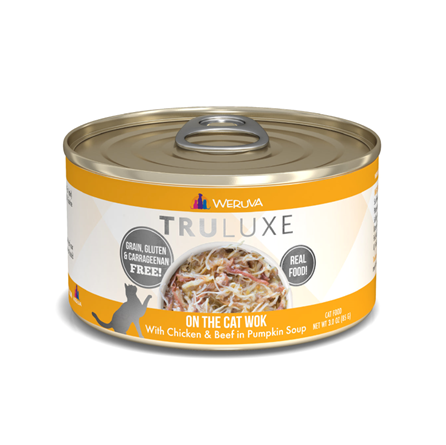 Weruva Grain Free On the Cat Wok Chicken and Beef in Pumpkin Soup Cat Food 3 oz
