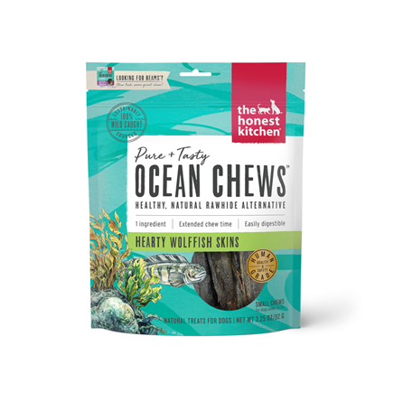 The Honest Kitchen Ocean Chews Wolffish Skins dog Treats 3.25 oz