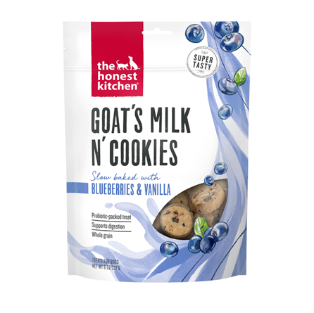The Honest Kitchen Goat's Milk N' Cookies Blueberry and Vanilla Dog Treats 8 oz
