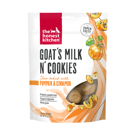 The Honest Kitchen Goat's Milk N' Cookies Pumpkin and Cinnamon Dog Treats 8 oz