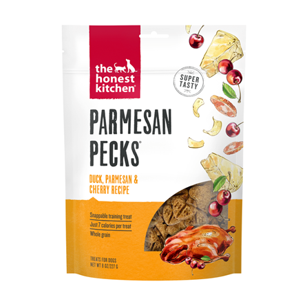 The Honest Kitchen Parmesan Pecks Duck and Cherry Dog Treats 8 oz