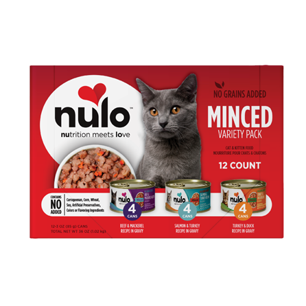 Nulo Grain Free Minced Variety Pack Cat Food 3 oz 12 pack