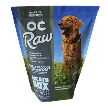 OC Raw Grain Free Duck and Produce Meaty Rox Dog Food 3 lb