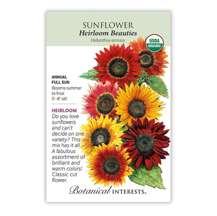 Botanical Interests Heirloom Beauties Sunflower Seeds