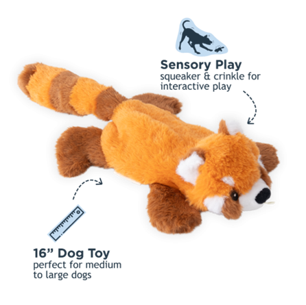 Tall Tails Stuffless Red Panda Squeaker Dog Toy