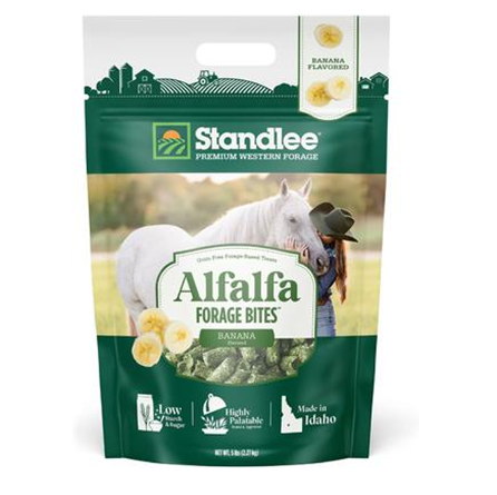 Standlee Alfalfa Forage Bites Banana Flavored Horse Treats 5 lb