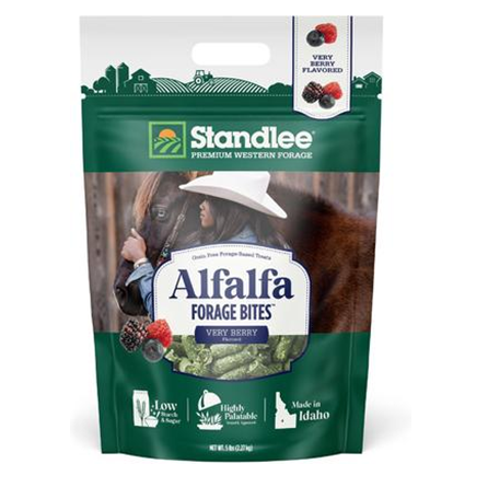 Standlee Alfalfa Forage Bites Very Berry Flavored Horse Treats 5 lb