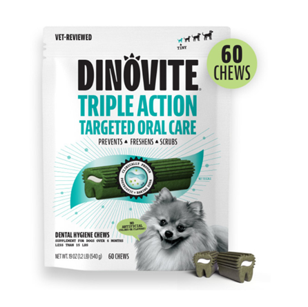 Nutri-Vet Dinovite Triple Action Dental Dog Chews Extra Small 28.2 oz