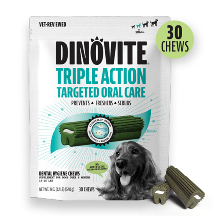 Nutri-Vet Dinovite Triple Action Dental Dog Chews Small 19 oz