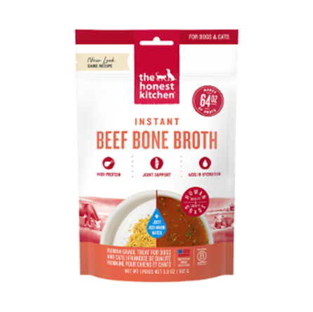 The Honest Kitchen Instant Beef Bone Broth with Turmeric Dog and Cat Treat 3.6 oz